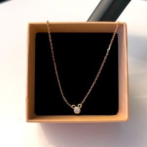 Aurate Diamond Bezel Necklace 14k yellow gold